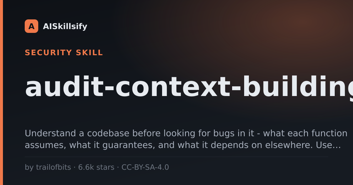 audit-context-building skill by trailofbits