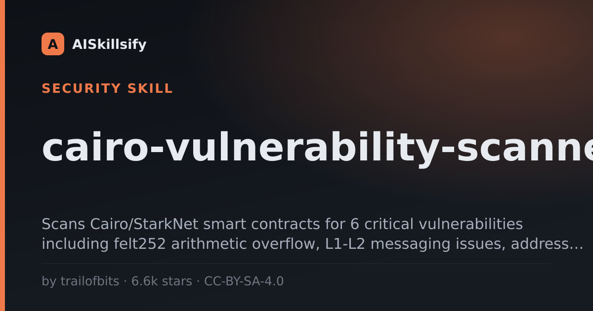 cairo-vulnerability-scanner skill by trailofbits