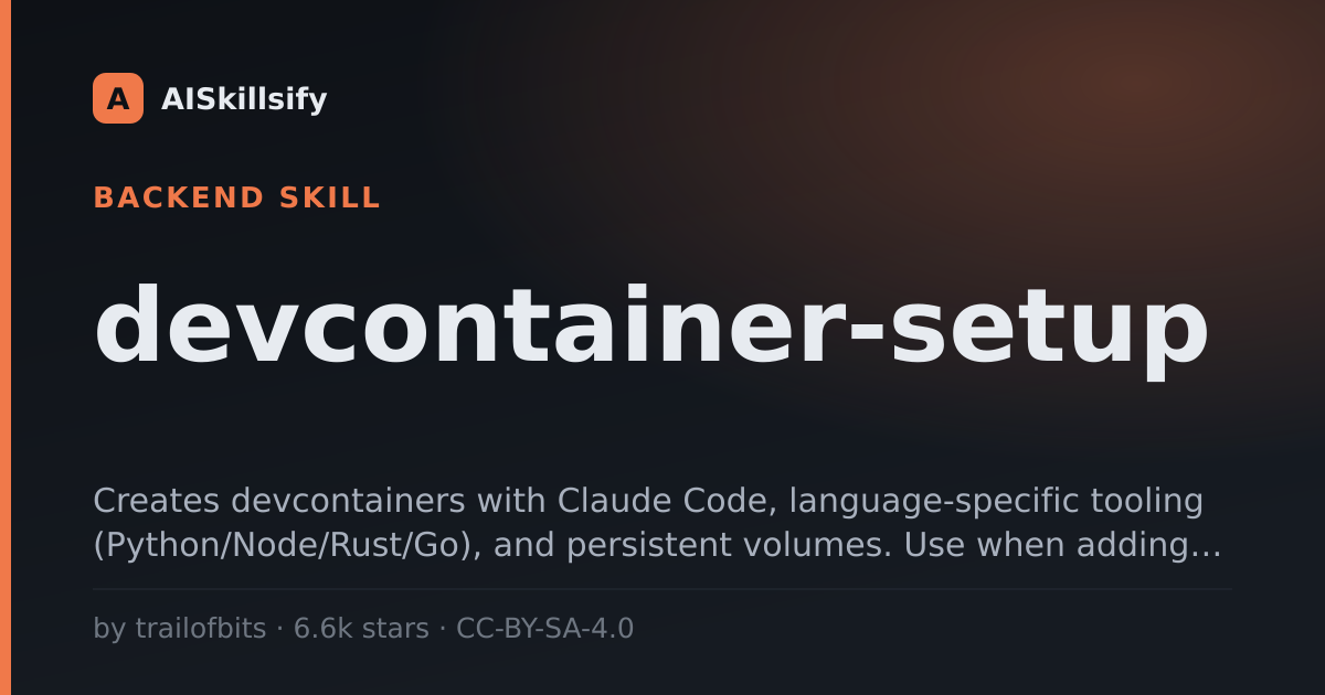 devcontainer-setup skill by trailofbits