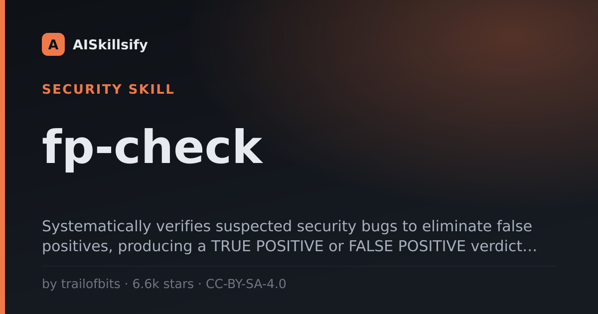 fp-check skill by trailofbits