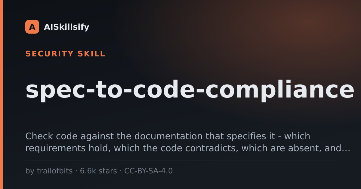 spec-to-code-compliance skill by trailofbits
