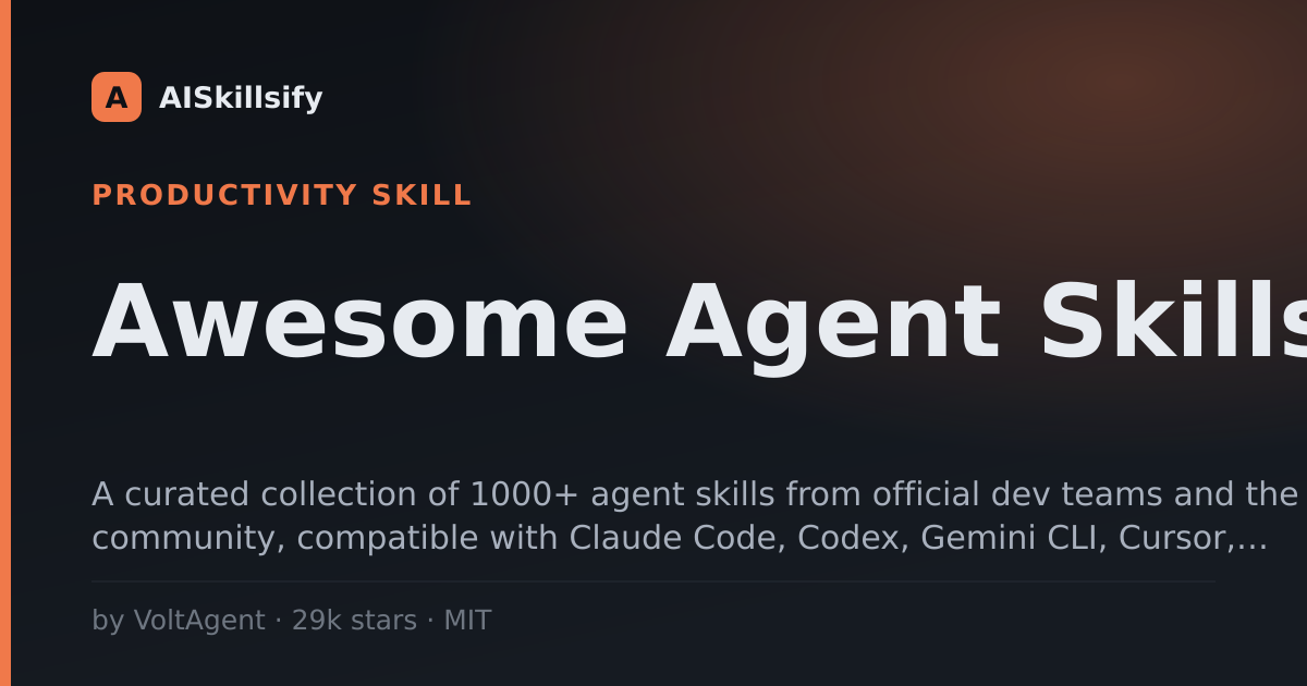 Awesome Agent Skills skill by VoltAgent