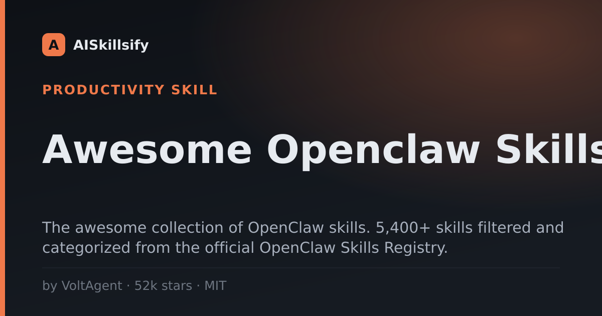 Awesome Openclaw Skills skill by VoltAgent