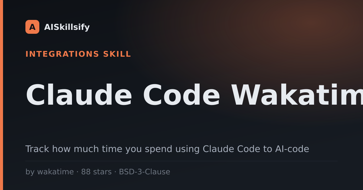Claude Code Wakatime skill by wakatime
