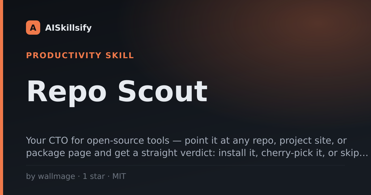 Repo Scout skill by wallmage