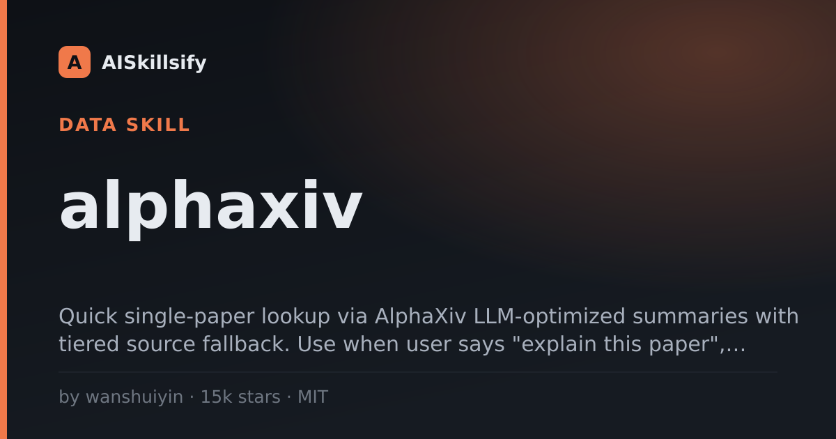 alphaxiv skill by wanshuiyin