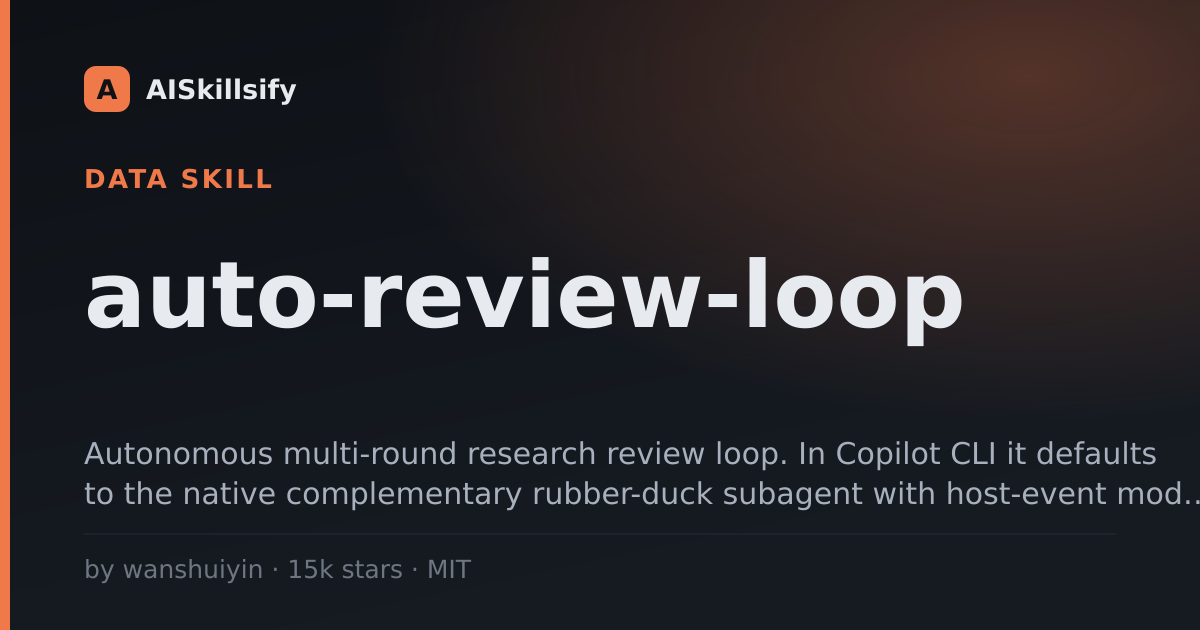 auto-review-loop skill by wanshuiyin