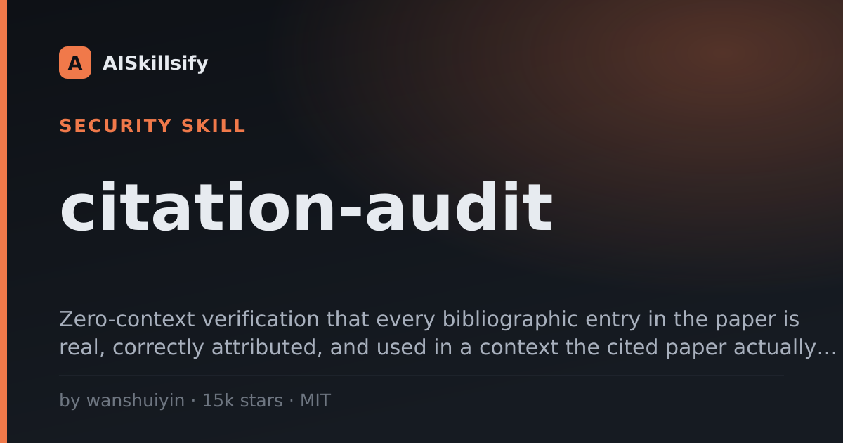 citation-audit skill by wanshuiyin