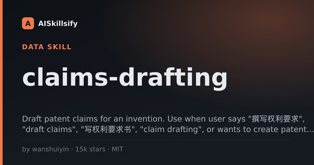claims-drafting skill by wanshuiyin