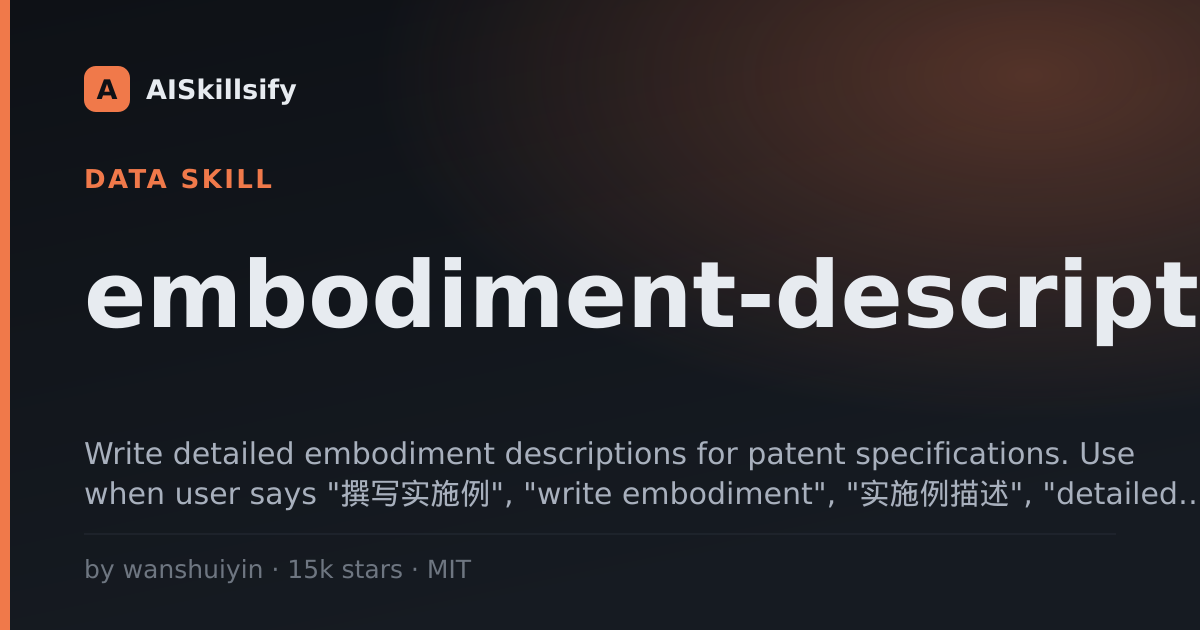embodiment-description skill by wanshuiyin