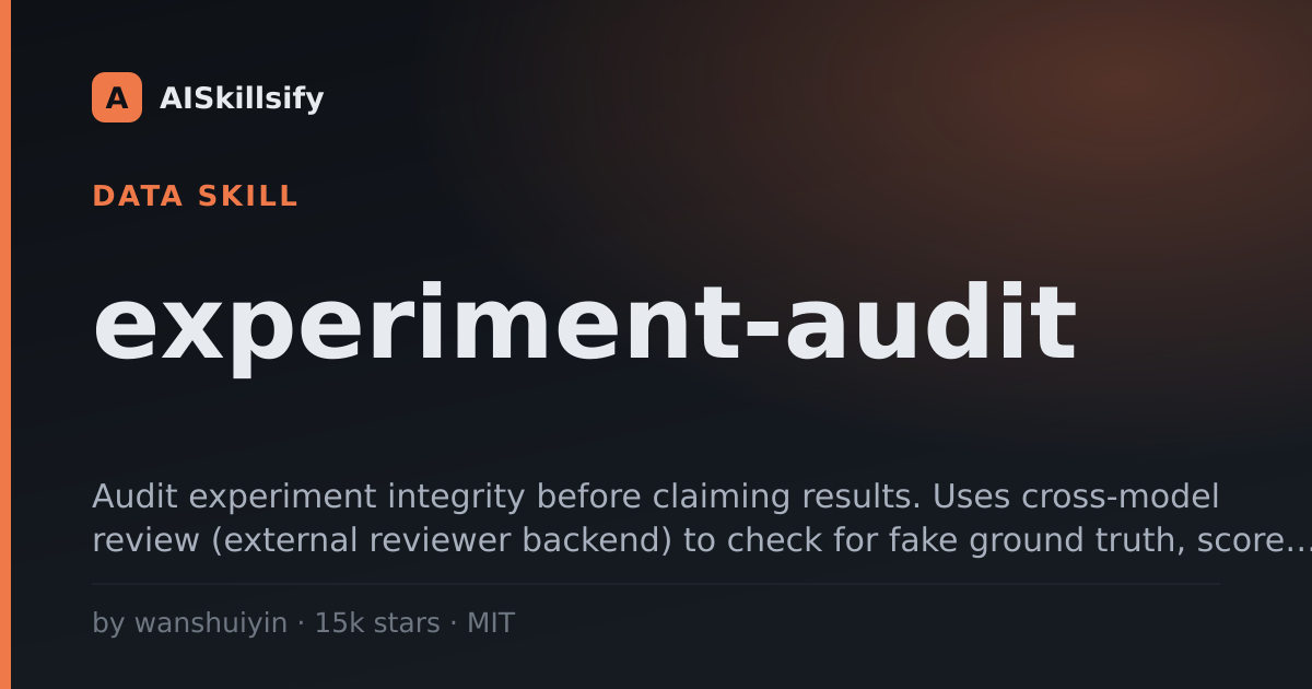 experiment-audit skill by wanshuiyin