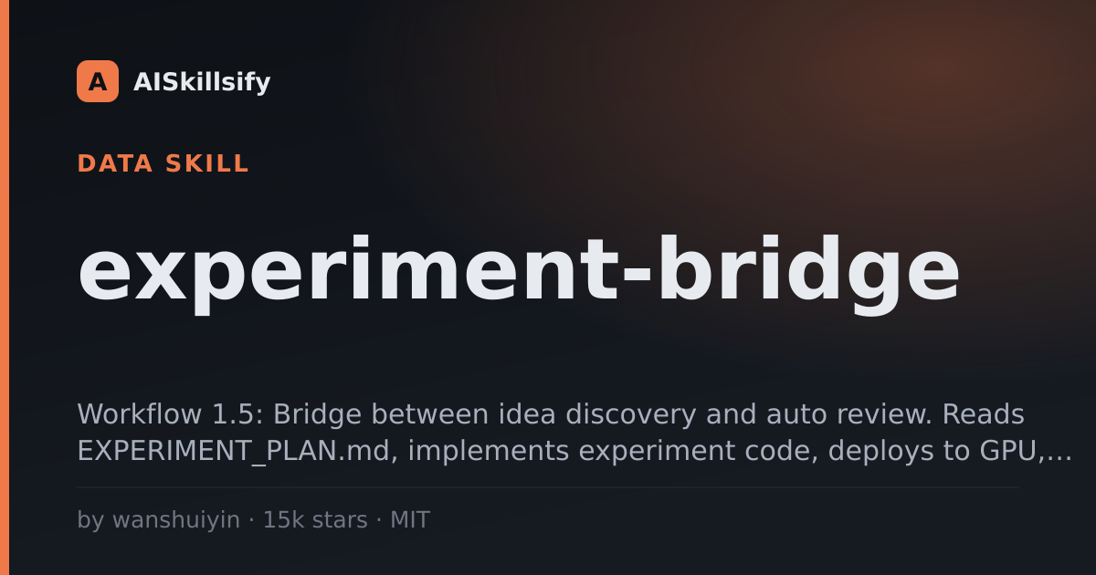 experiment-bridge skill by wanshuiyin