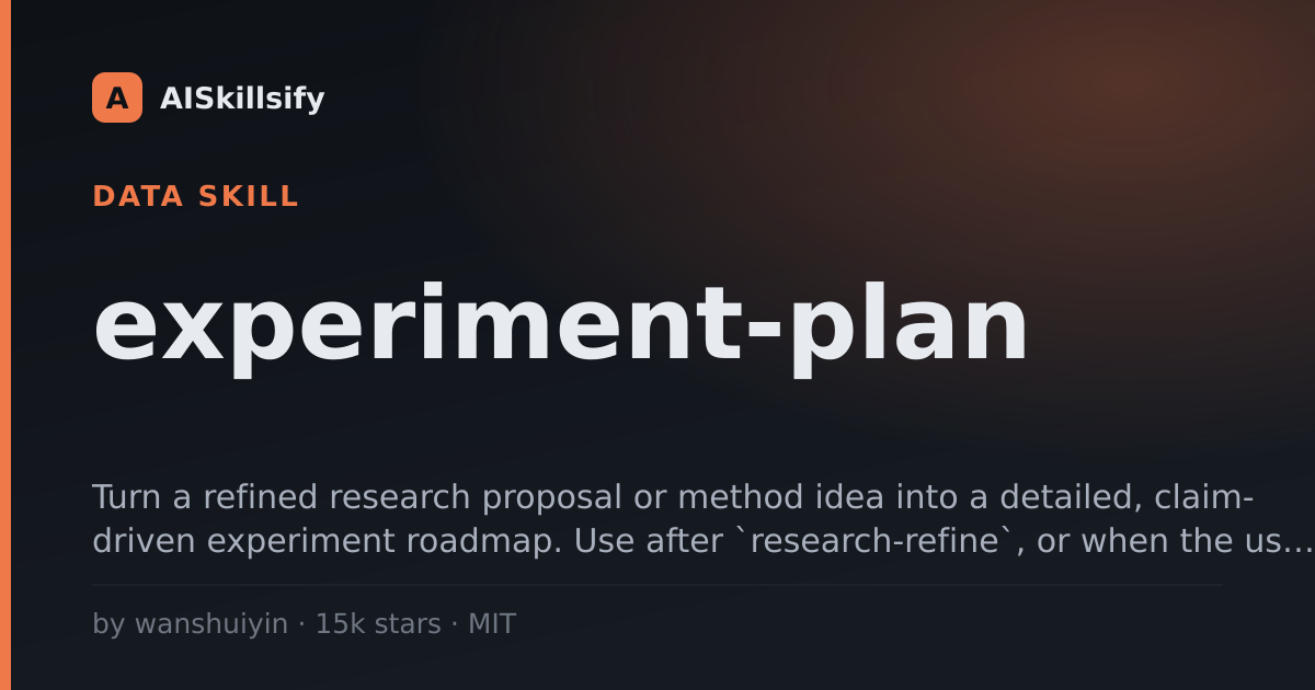 experiment-plan skill by wanshuiyin