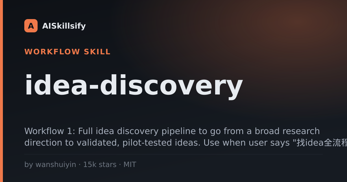 idea-discovery skill by wanshuiyin
