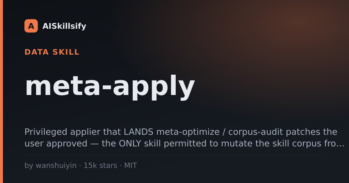 meta-apply skill by wanshuiyin