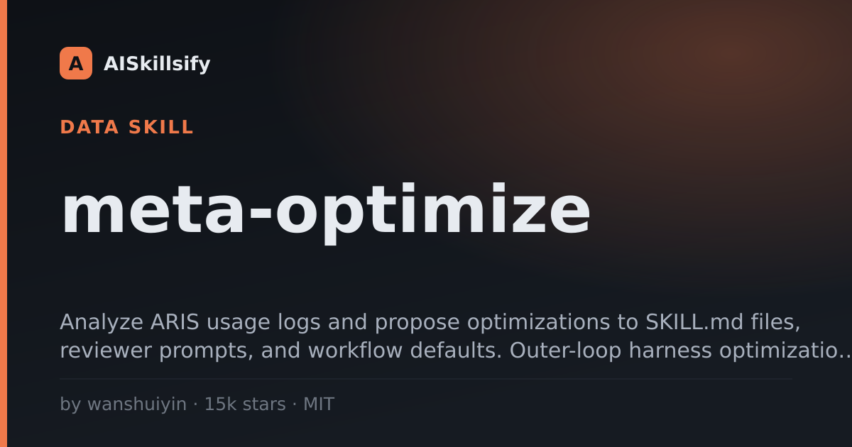 meta-optimize skill by wanshuiyin