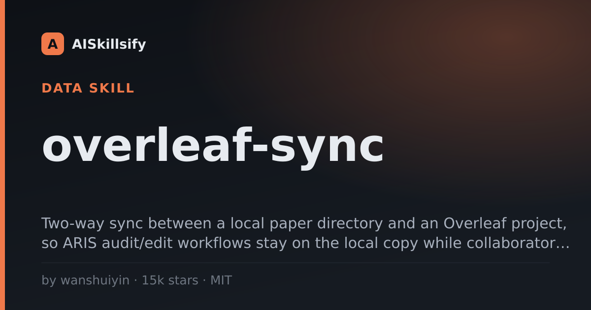 overleaf-sync skill by wanshuiyin