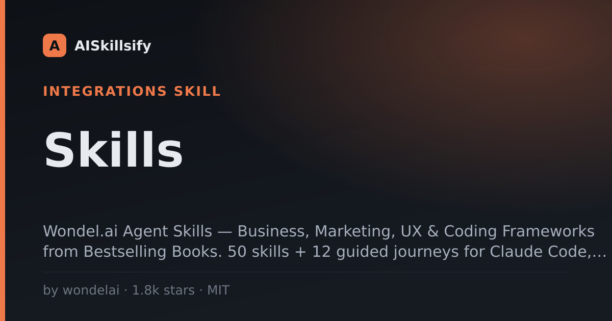 Skills skill by wondelai