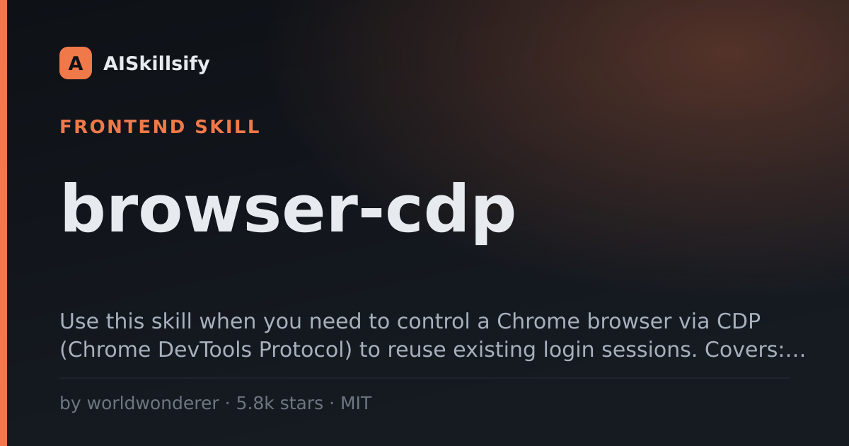 browser-cdp skill by worldwonderer