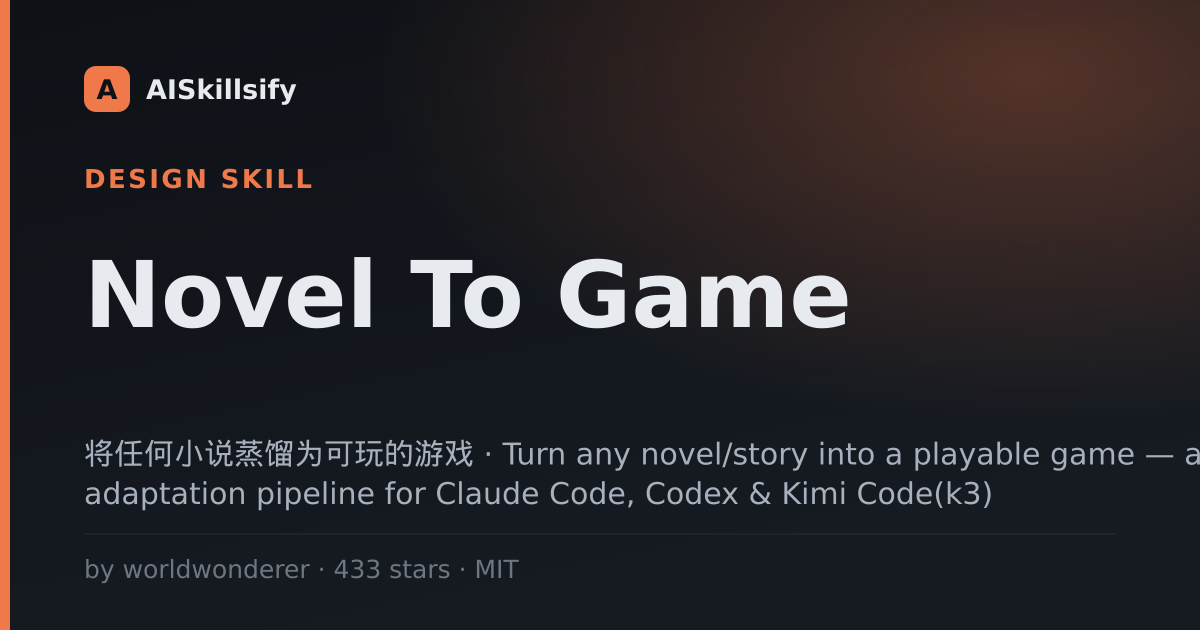 Novel To Game skill by worldwonderer