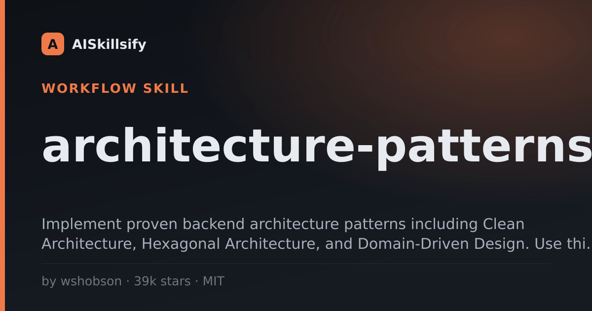 architecture-patterns skill by wshobson