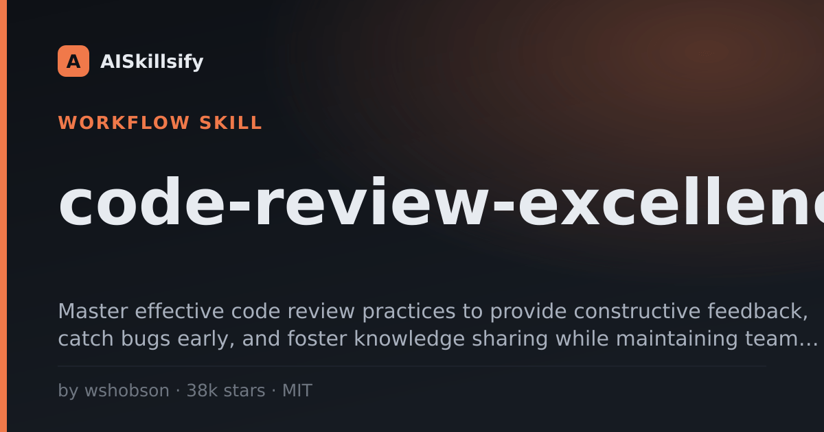 code-review-excellence skill by wshobson
