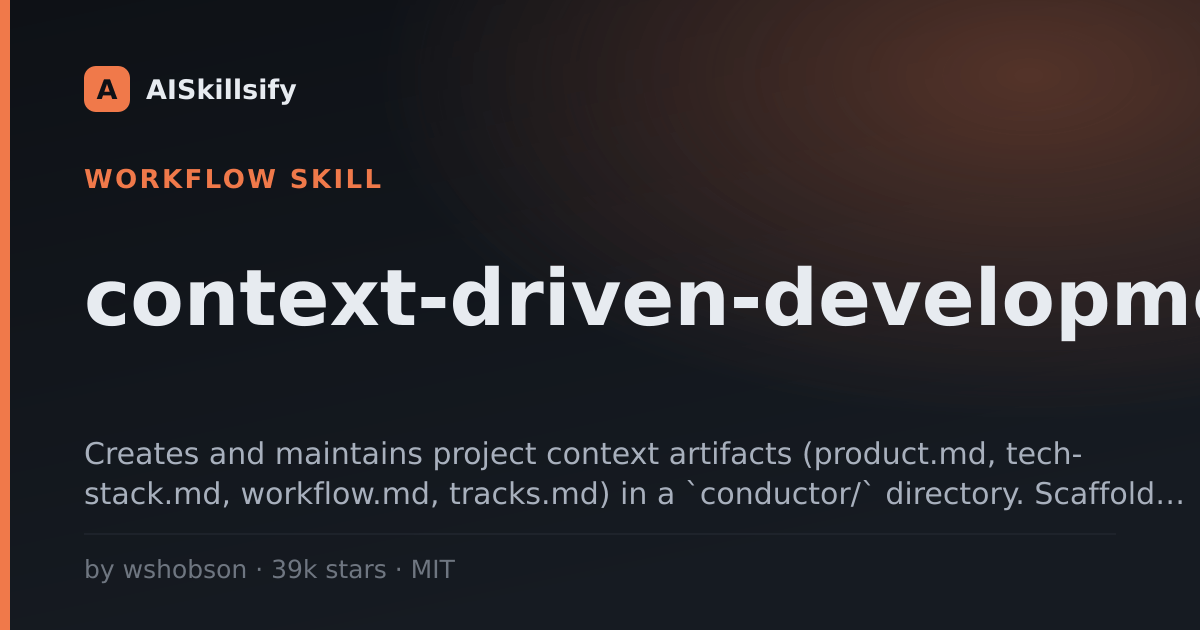 context-driven-development skill by wshobson