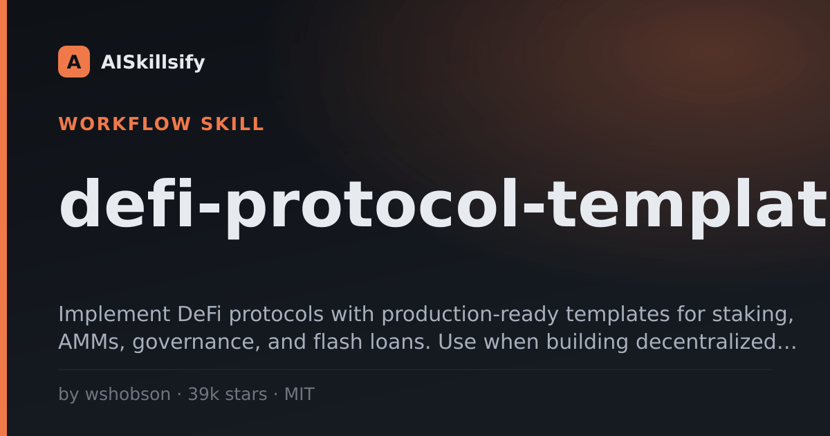 defi-protocol-templates skill by wshobson