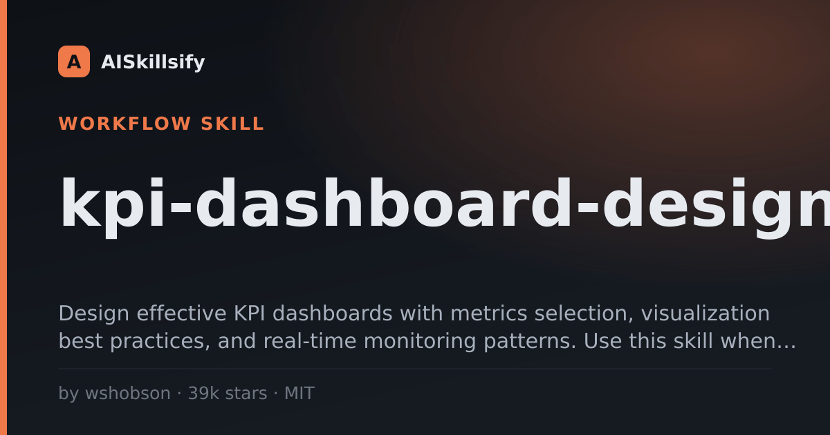 kpi-dashboard-design skill by wshobson