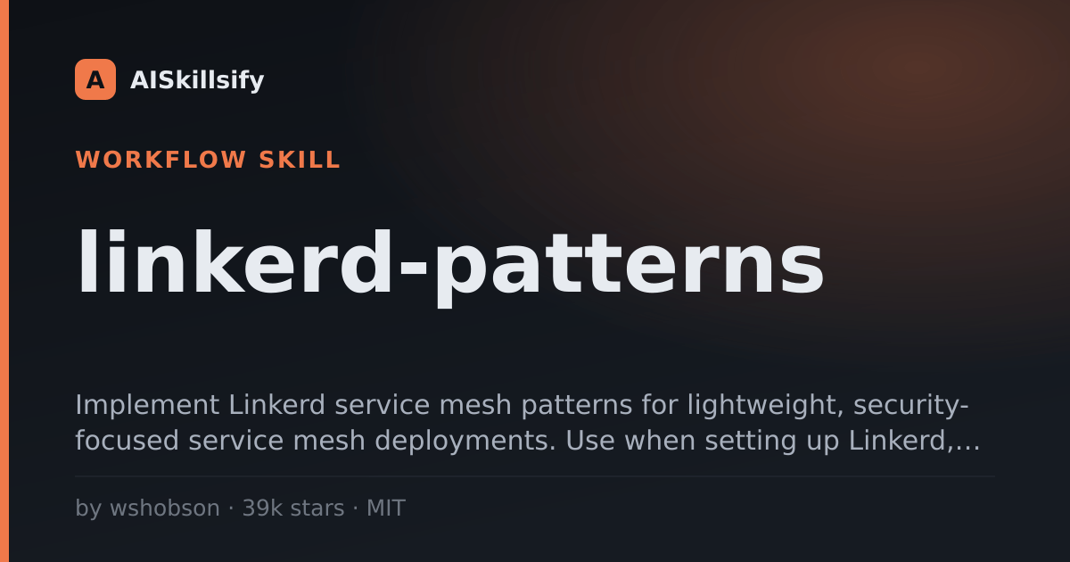 linkerd-patterns skill by wshobson
