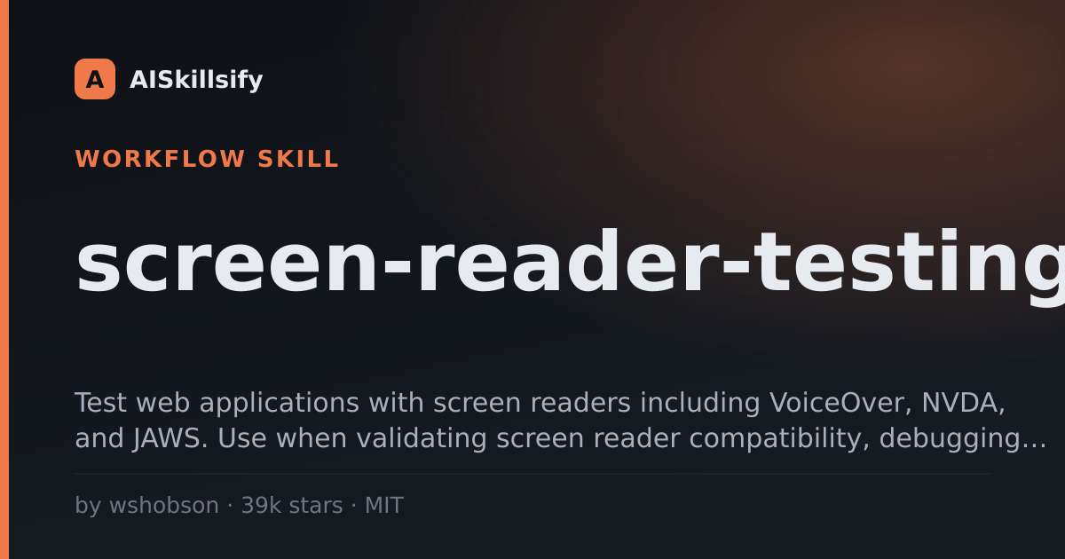 screen-reader-testing skill by wshobson