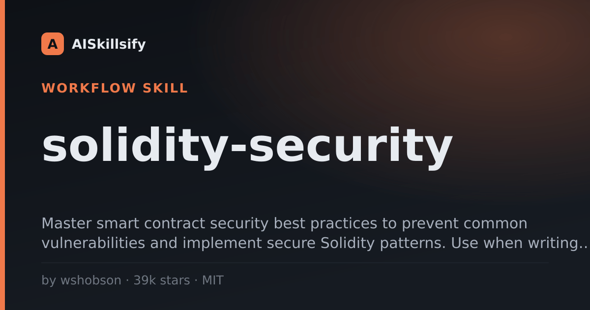 solidity-security skill by wshobson