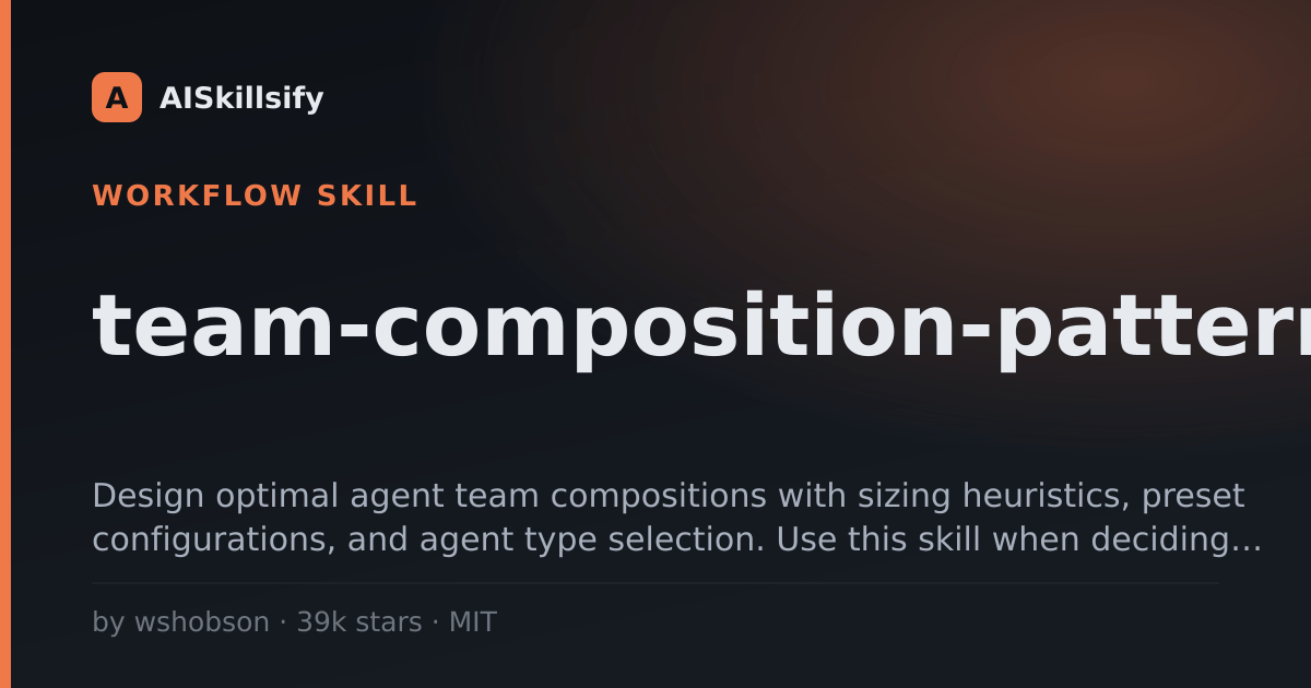 team-composition-patterns skill by wshobson