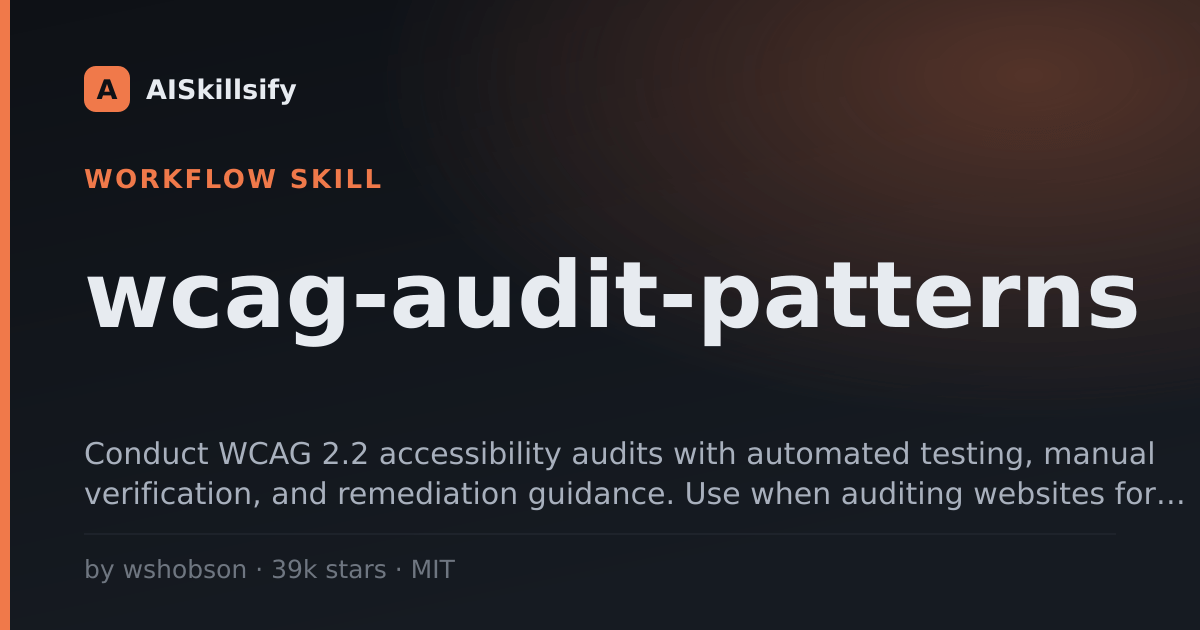 wcag-audit-patterns skill by wshobson