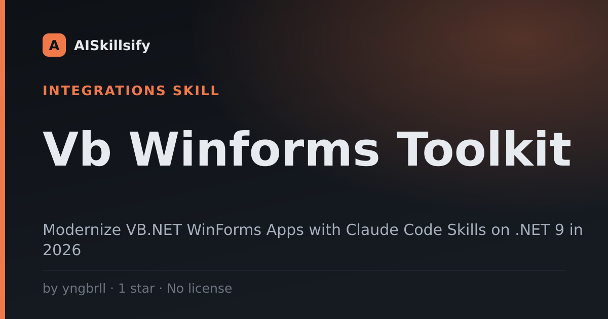 Vb Winforms Toolkit skill by yngbrll