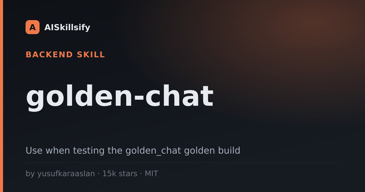 golden-chat skill by yusufkaraaslan