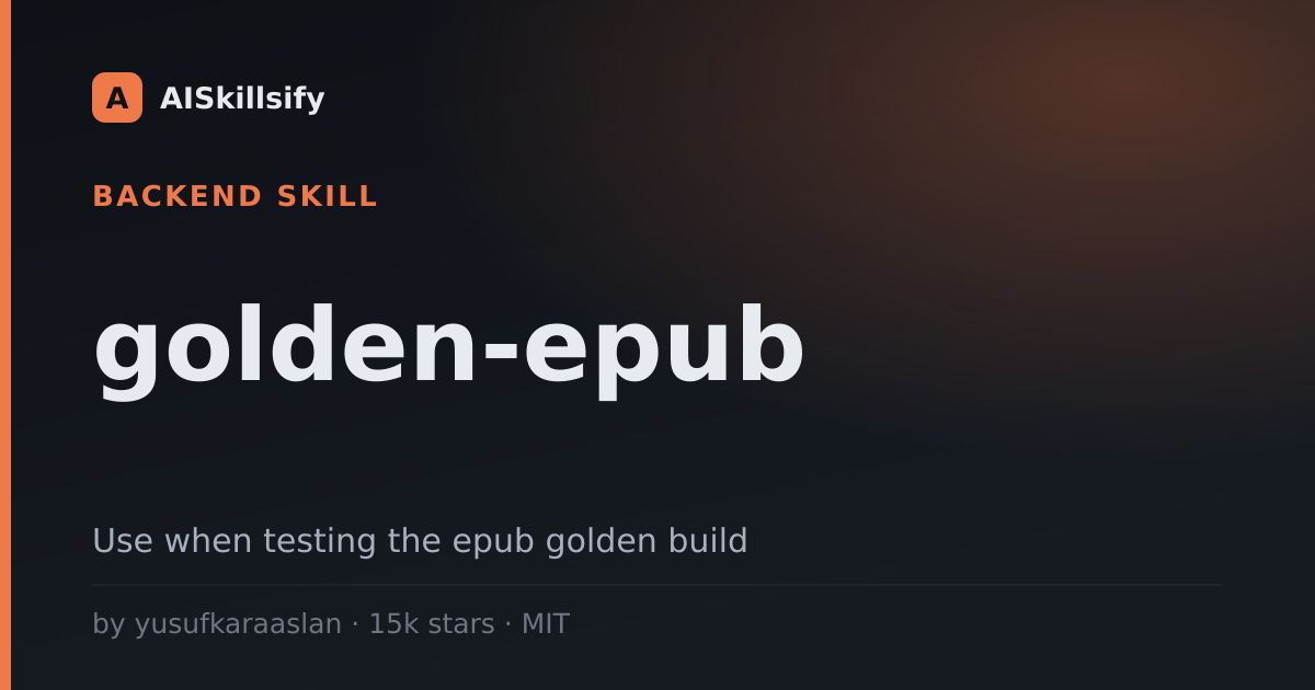 golden-epub skill by yusufkaraaslan