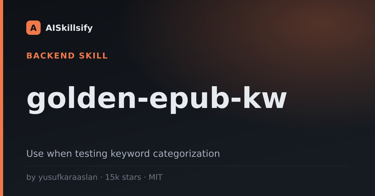 golden-epub-kw skill by yusufkaraaslan