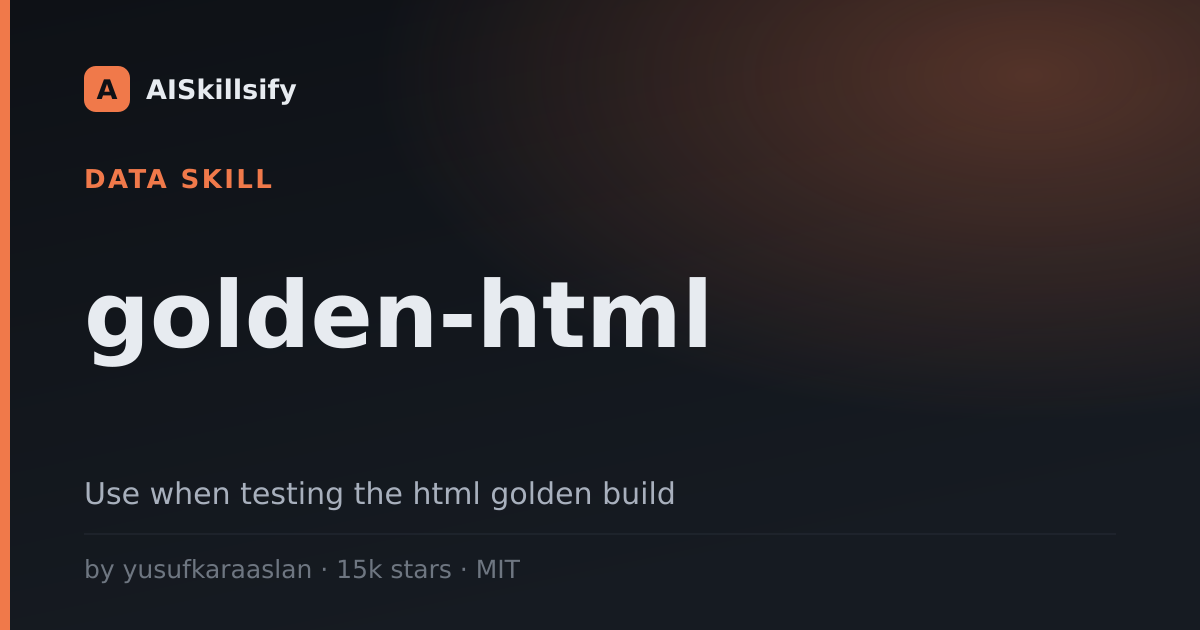 golden-html skill by yusufkaraaslan
