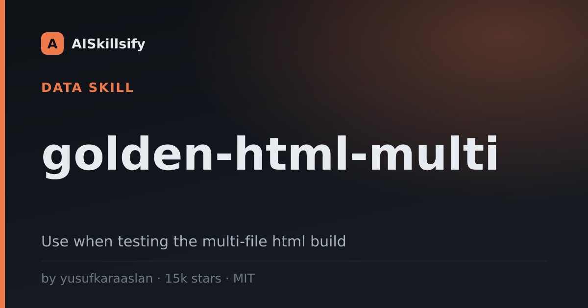 golden-html-multi skill by yusufkaraaslan