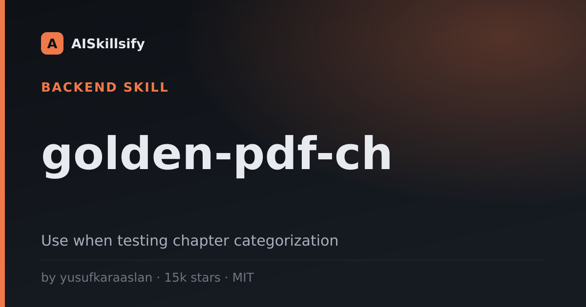 golden-pdf-ch skill by yusufkaraaslan