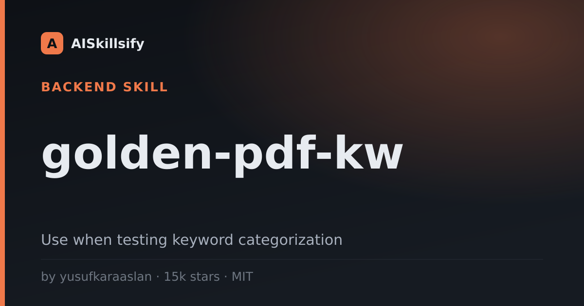 golden-pdf-kw skill by yusufkaraaslan