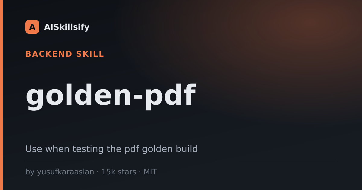 golden-pdf skill by yusufkaraaslan