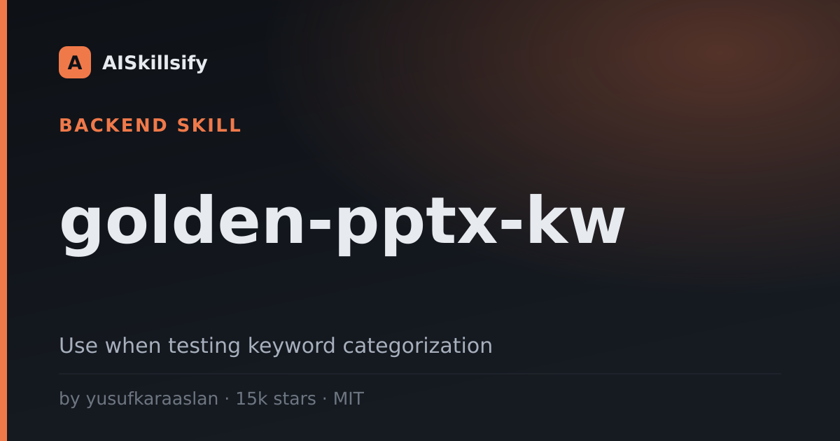 golden-pptx-kw skill by yusufkaraaslan