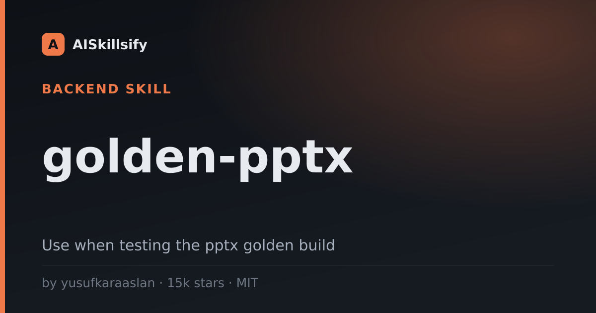 golden-pptx skill by yusufkaraaslan