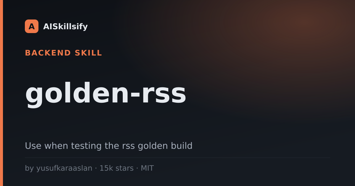 golden-rss skill by yusufkaraaslan