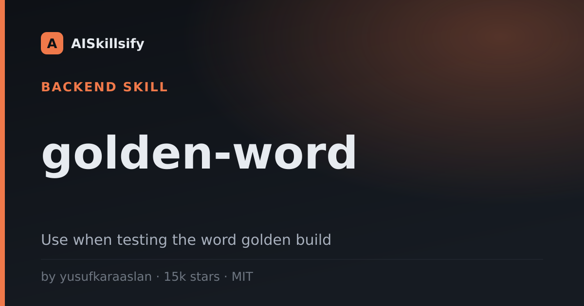 golden-word skill by yusufkaraaslan